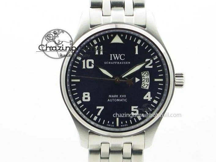 MIROTIME 0113 Portofino IW458101 Diamond Bezel SS MK 1:1 Best Edition Silver Dial On Purple Leather Strap MIYOTA Tailored 7166